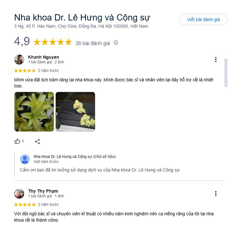 Nhận xét của bệnh nhân về đơn vị 