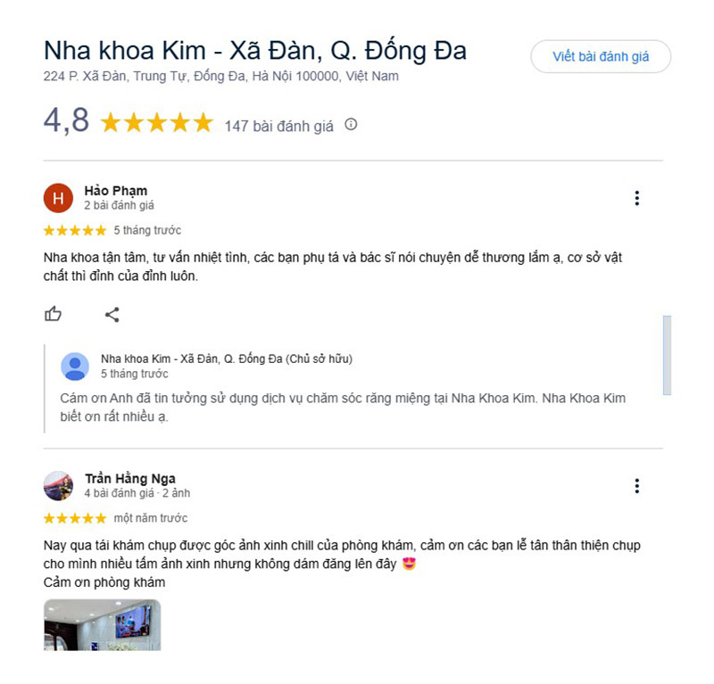 Trên nền tảng Google, đơn vị đạt 4,8 sao 