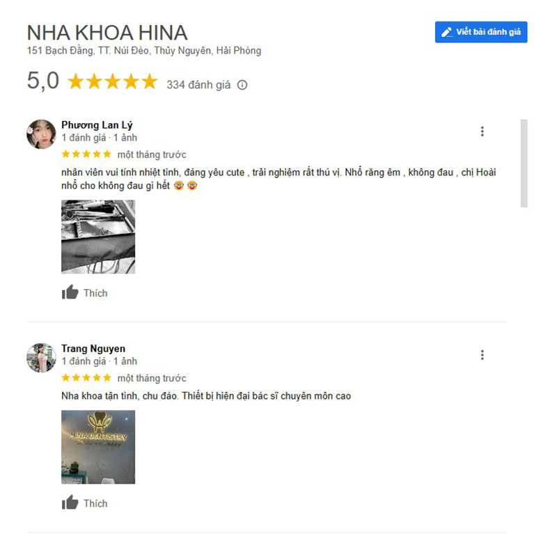 8 Nha khoa niềng răng Hải Phòng uy tín, tốt nhất Có đến 334 lượt feedback 5 sao cho cơ sở này