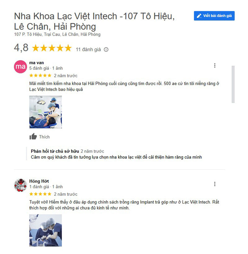 8 Nha khoa niềng răng Hải Phòng uy tín, tốt nhất Đơn vị nhận về 4.8/ 5 sao trên nền tảng Google