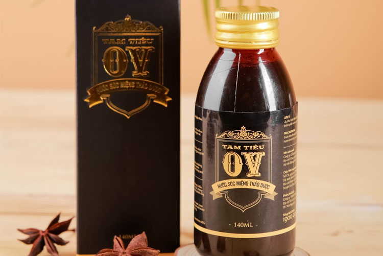 Top các loại nước súc miệng trị hôi miệng hiệu quả, an toàn Nước súc miệng Tam Tiêu OV chiết xuất từ thiên nhiên