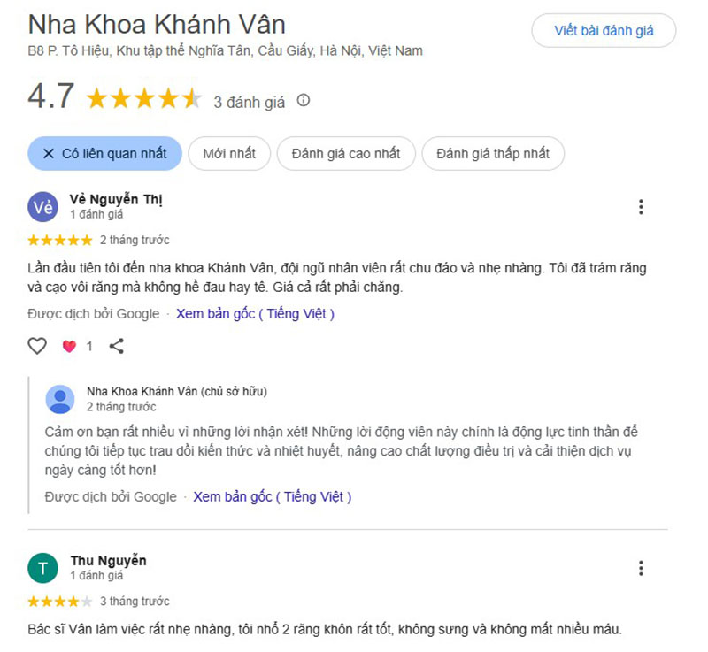 review khách hàng về Khánh Vân