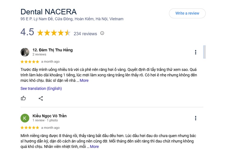 Dưới đây là bảng giá dịch vụ