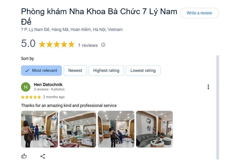 Địa chỉ nha khoa đường Lý Nam Đế quen thuộc với người dân khu vực