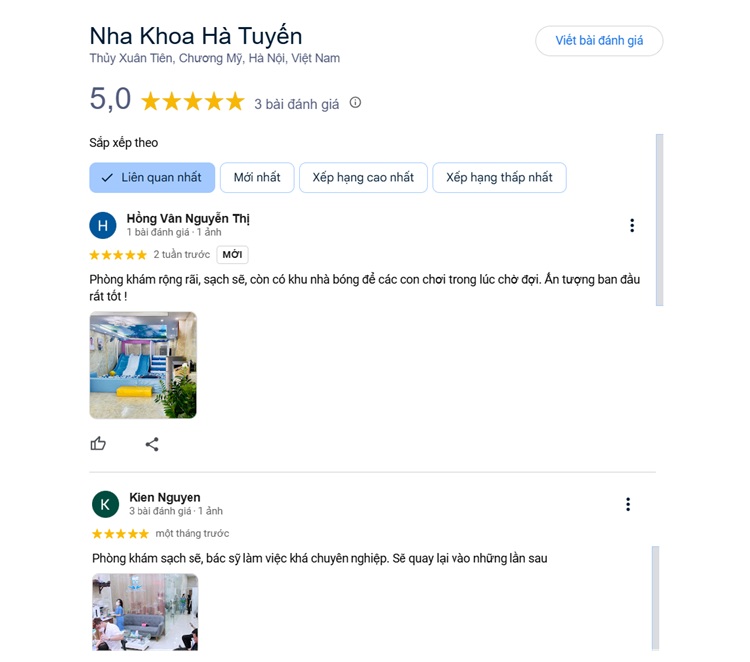 Những phản hồi tích cực về không gian và chất lượng dịch vụ tại phòng nha Hà Tuyến