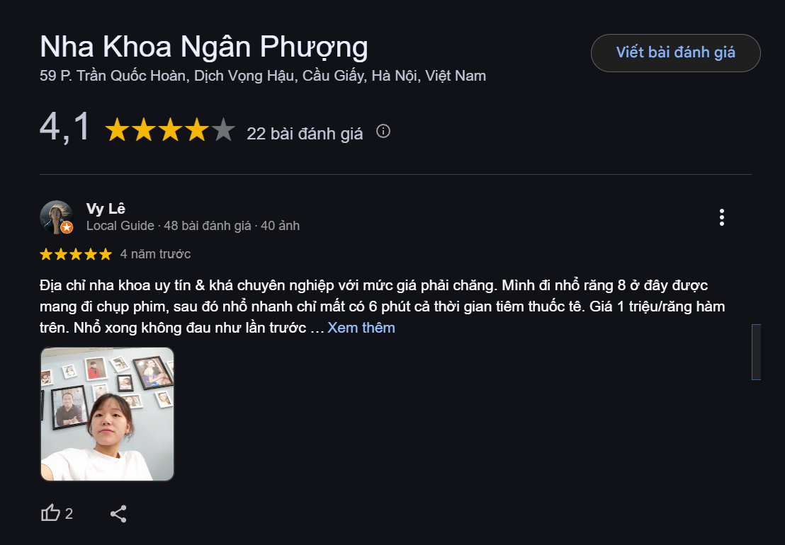Nha khoa Ngân Phượng được đánh giá cao về sự chuyên nghiệp và tận tâm của đội ngũ nhân viên