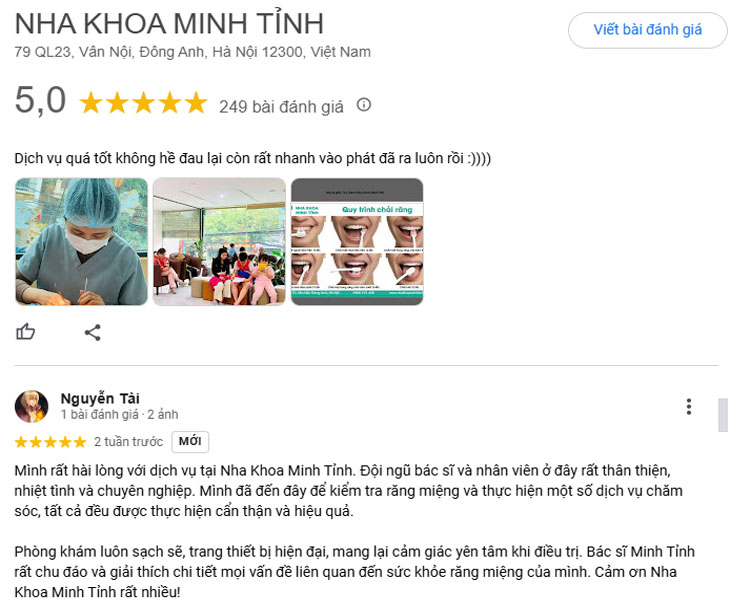 Đánh giá về nha khoa Minh Tỉnh