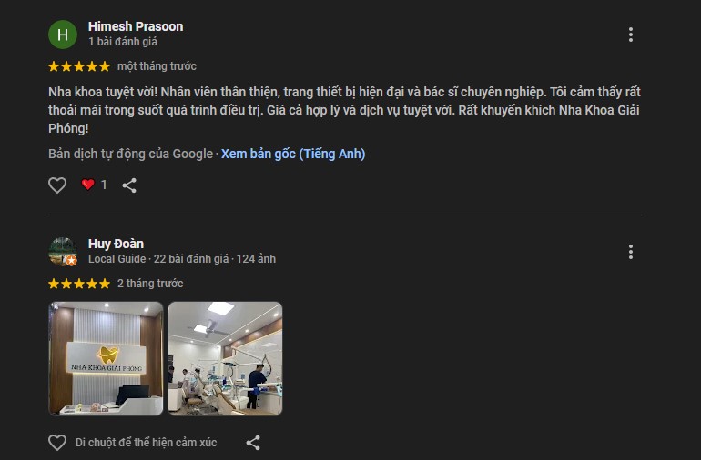 Người dùng đánh giá nha khoa