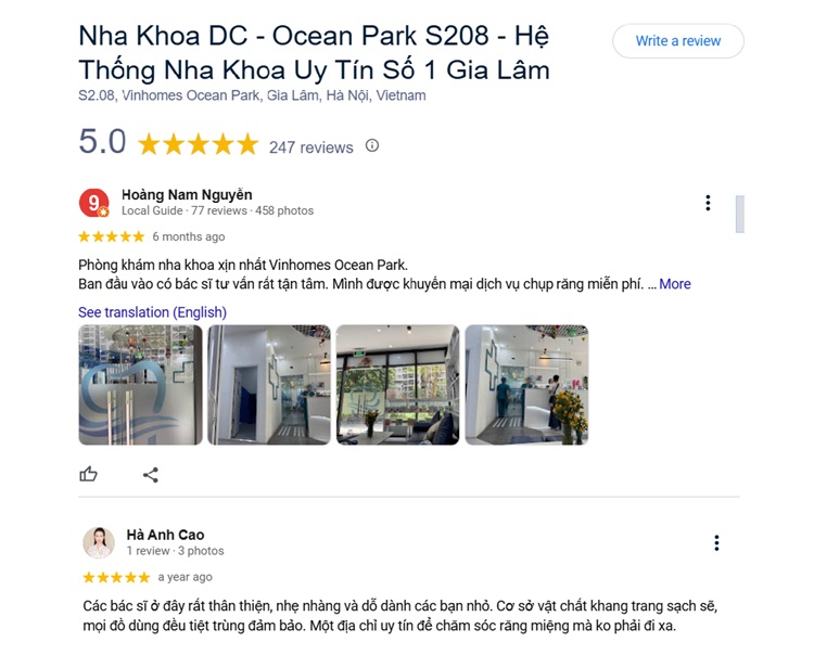 Đánh giá nha khoa DC