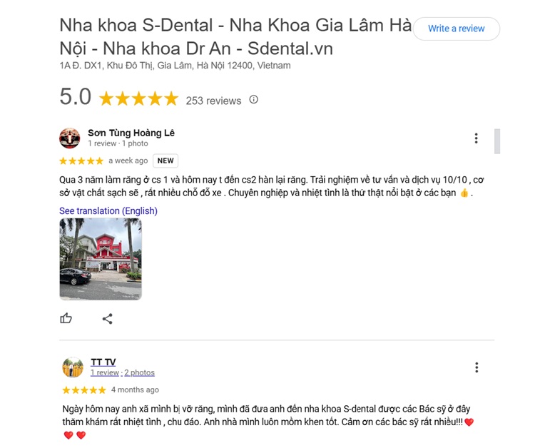 Đánh giá nha khoa S - Dental