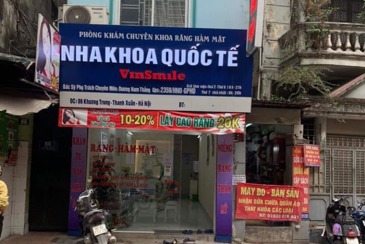 Cập nhật địa chỉ các nha khoa ở Khương Trung mới nhất VinSmile cơ sở Khương Trung