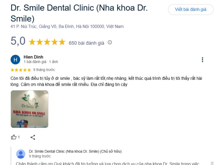 Tổng hợp các nha khoa ở Kim Mã có dịch vụ uy tín nhất Nha khoa Dr Smile sở hữu đội ngũ bác sĩ có chuyên môn cao và giàu kinh nghiệm