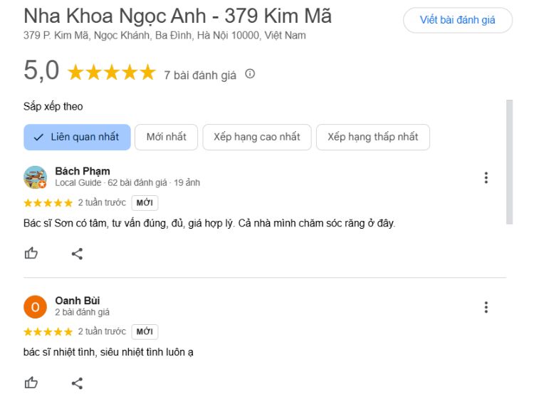 Tổng hợp các nha khoa ở Kim Mã có dịch vụ uy tín nhất Phòng khám Ngọc Anh trang bị máy móc hiện đại, đạt chuẩn an toàn và hiệu quả