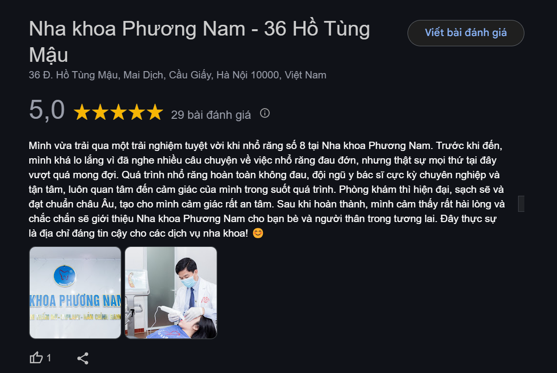 Nha khoa Phương Nam được khách hàng đánh giá cao về chất lượng và quy trình phục vụ