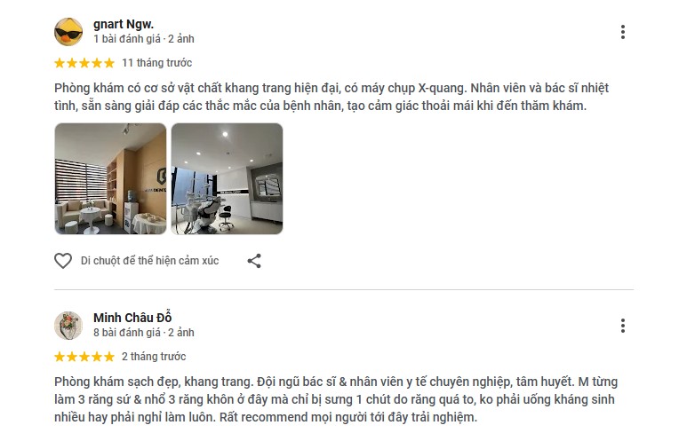 Khách hàng phản hồi về nha khoa
