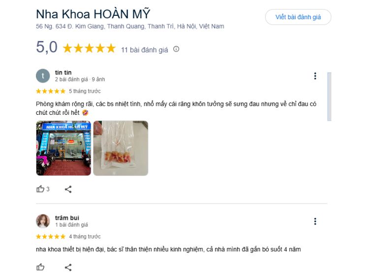Hé lộ các nha khoa ở Thanh Trì phù hợp với ngân sách của bạn Đánh giá về nha khoa Hoàn Mỹ