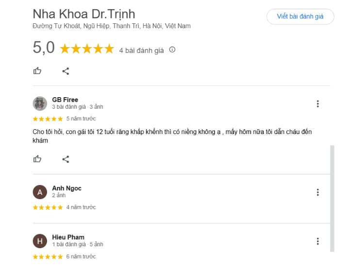 Hé lộ các nha khoa ở Thanh Trì phù hợp với ngân sách của bạn Đánh giá về nha khoa Dr Trịnh