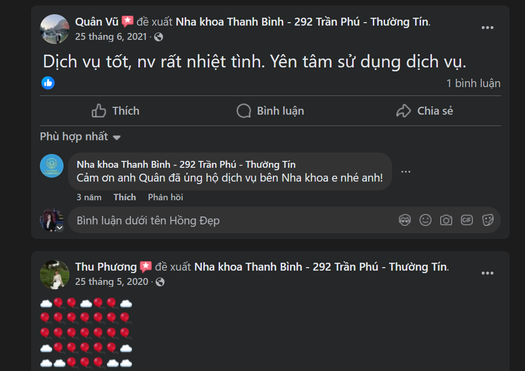 Thông tin chi tiết về các nha khoa ở Thường Tín hiện nay Nha khoa Thanh Bình cơ sở Thường Tín cung cấp đa dạng các dịch vụ nha khoa