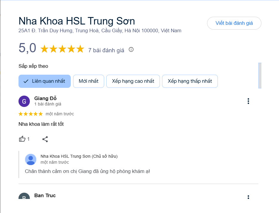 Phòng khám đã có nhiều năm kinh nghiệm trong lĩnh vực nha khoa thẩm mỹ và điều trị chuyên sâu