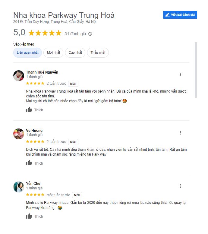 Nha khoa Parkway Trung Hòa là một trong những cơ sở có sự đầu tư bài bản về công nghệ và đội ngũ chuyên môn