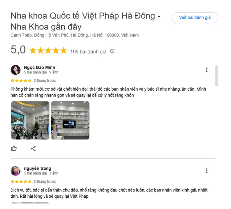 Nhận xét của khách hàng