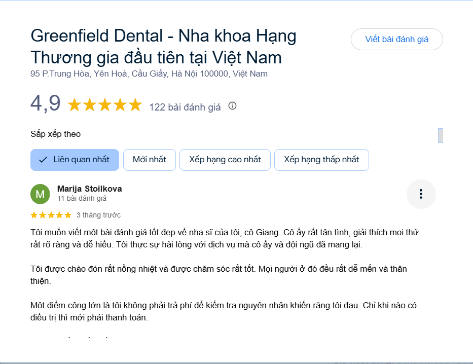 Nha khoa Greenfield là phòng khám nha khoa hạng thương gia đầu tiên tại Hà Nội
