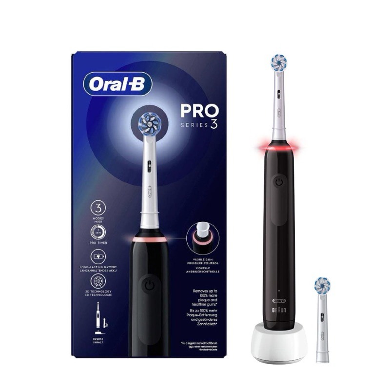 Review chi tiết top 7 bàn chải điện cho răng nhạy cảm Đầu bàn chải điện Oral-B Pro 3 3000 thiết kế hình tròn với tốc độ quay 8,800 vòng/phút