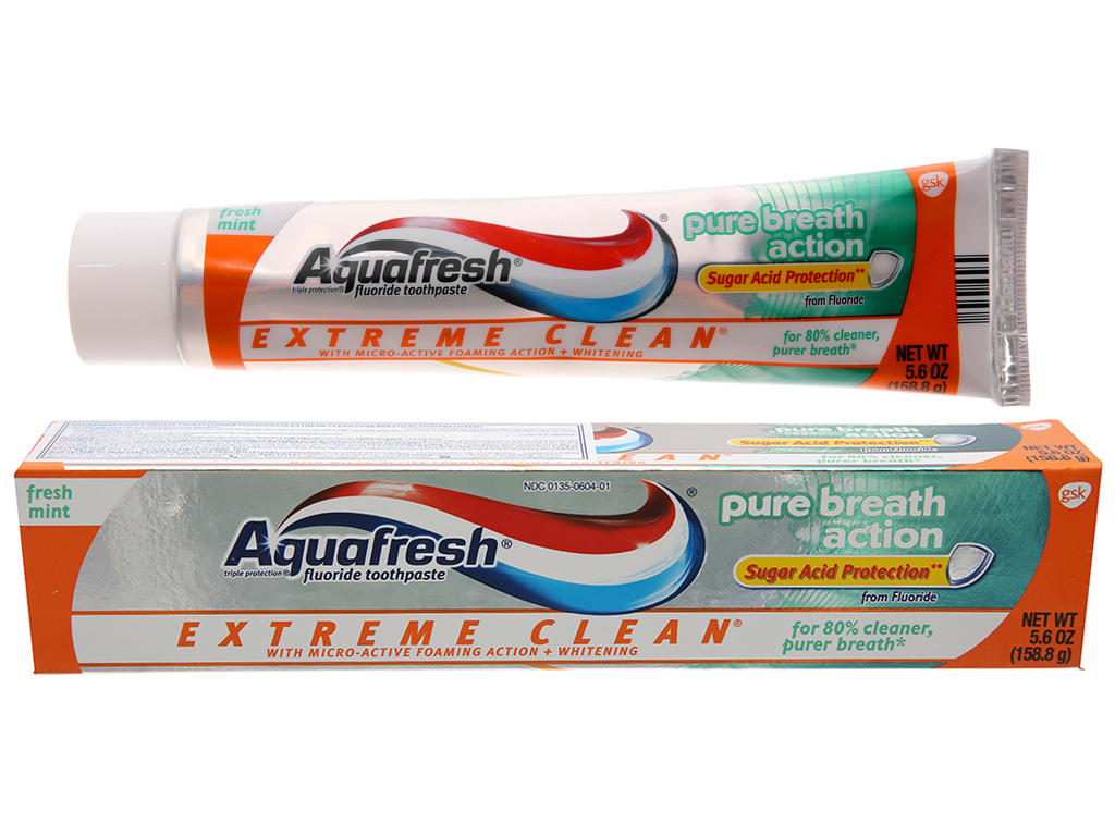 Top 10+ kem đánh răng nhạy cảm chống ê buốt chảy máu chân răng Aquafresh Sensitive Toothpaste chứa Potassium Nitrate giúp làm dịu răng nhạy cảm, Sodium Fluoride củng cố men răng cho răng miệng chắc khỏe