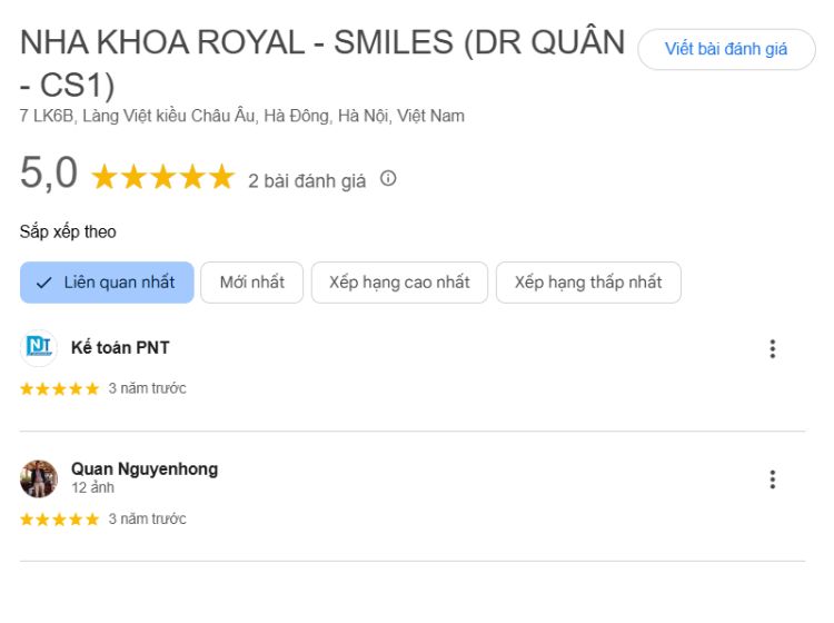 Top nha khoa Làng Việt kiều Châu Âu ở Hà Đông uy tín Đánh giá về Dr Quân