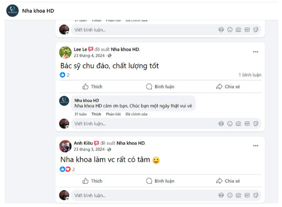 Thái độ phục vụ của nha sĩ và phụ tại nhận nhiều lời khen 