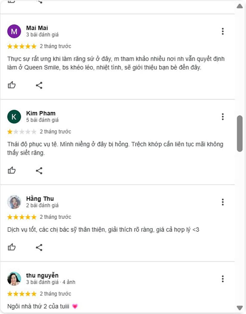 Nhận xét về Queen Smile