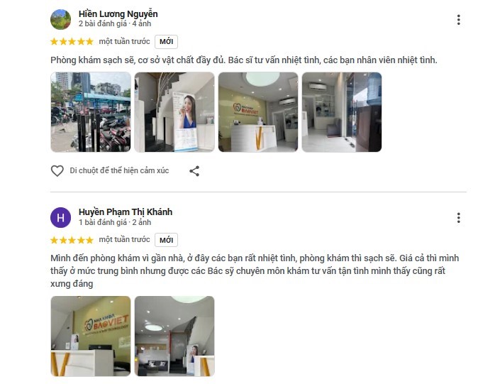 Top 6 nha khoa ở Trường Chinh quận Thanh Xuân được đánh giá tốt Đánh giá của khách hàng