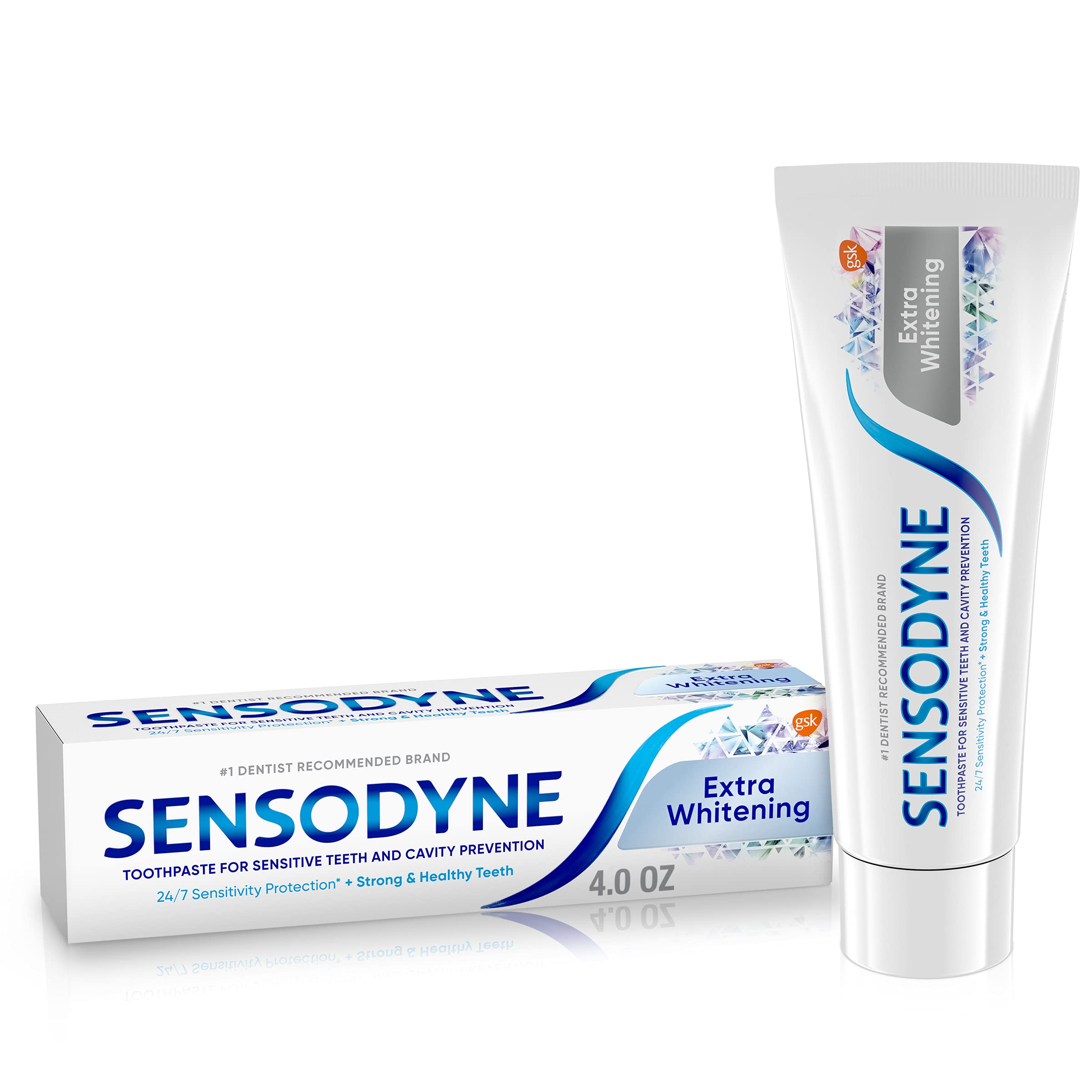 Cách làm sạch ốp điện thoại bằng kem đánh răng đơn giản tại nhà Sensodyne Extra Whitening chứa kali nitrat và natri florua giúp làm trắng răng bằng cách đánh bóng các vết bẩn trên bề mặt