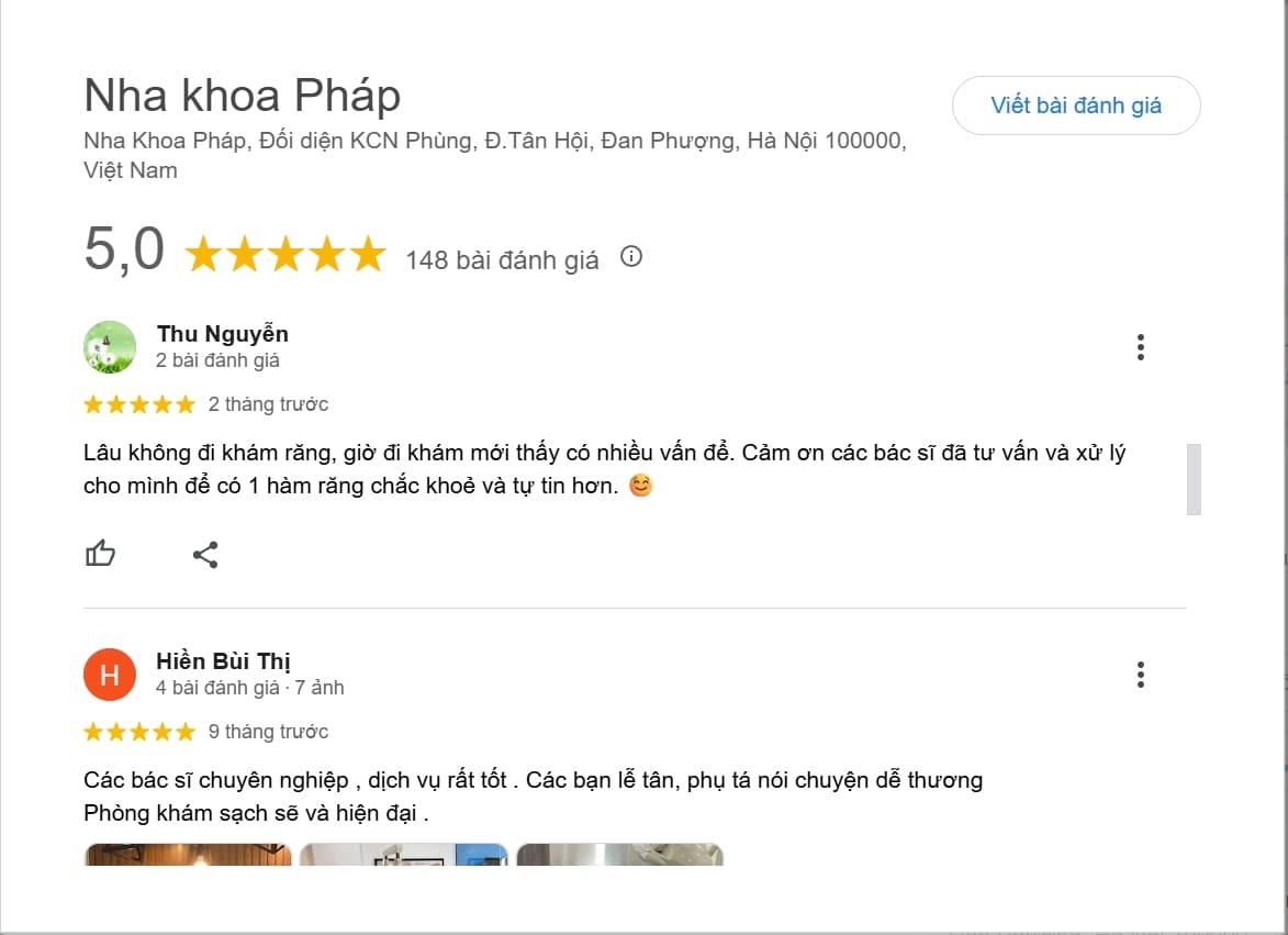 Review các nha khoa Đan Phượng uy tín và chất lượng Đánh giá từ khách hàng