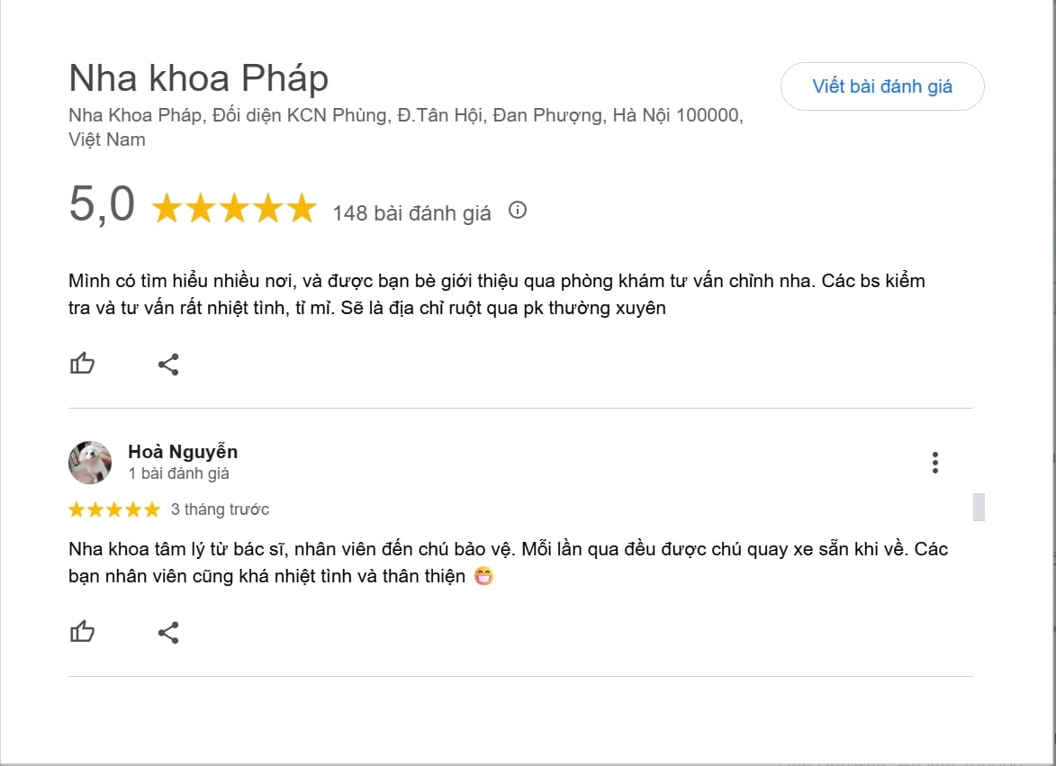 Review các nha khoa Đan Phượng uy tín và chất lượng Đánh giá từ khách hàng