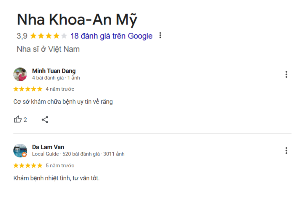 Bác sĩ tại nha khoa An Mỹ làm việc tận tình, chuyên nghiệp