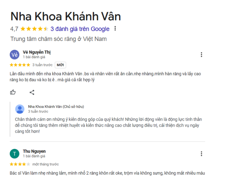 Nha khoa Khánh Vân nổi bật với năng lực chẩn đoán và trị bệnh răng miệng hiệu quả