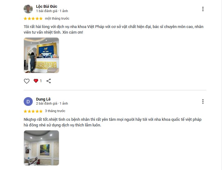 Khách hàng đánh giá nha khoa