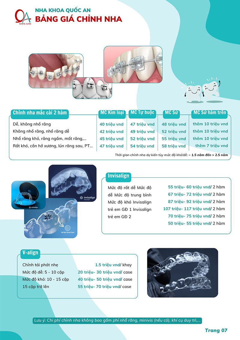 Nha khoa Quốc An – Phòng khám uy tín, đặt lịch khám nhanh Bảng giá dịch vụ của Quốc An