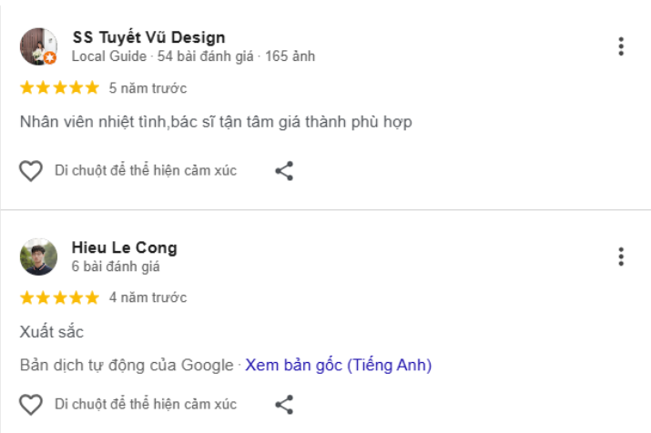 đánh giá của khách hàng