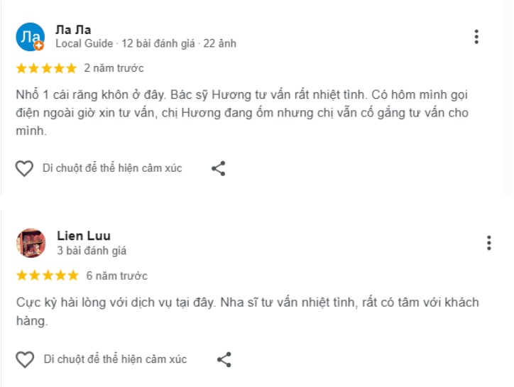 đánh giá của khách hàng