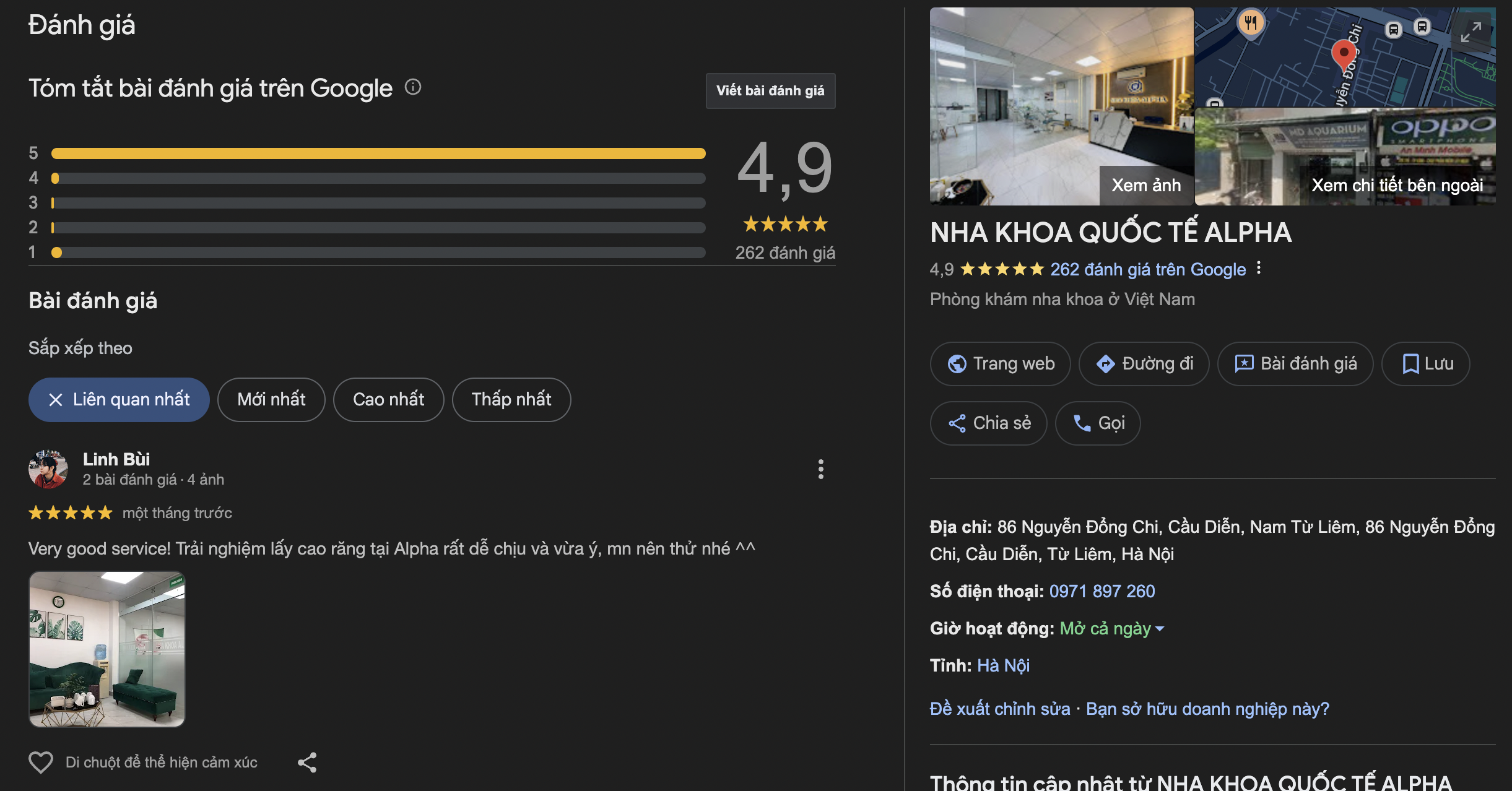 Nha khoa Alpha: Vững chắc chuyên môn tận tâm phục vụ đánh giá của khách hàng