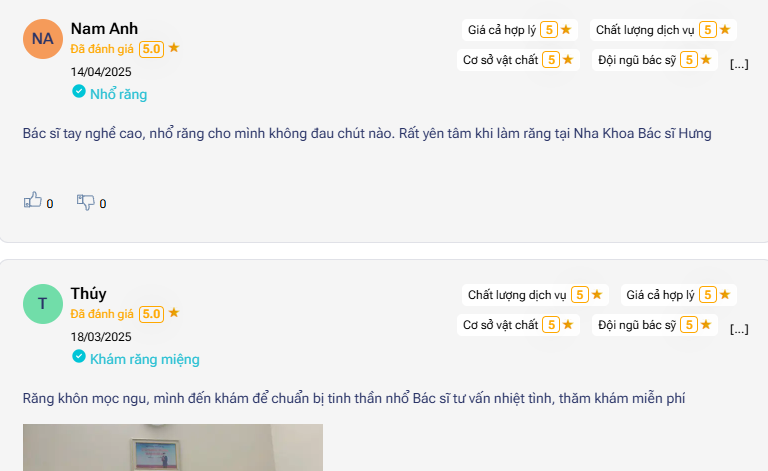 đánh giá của khách hàng