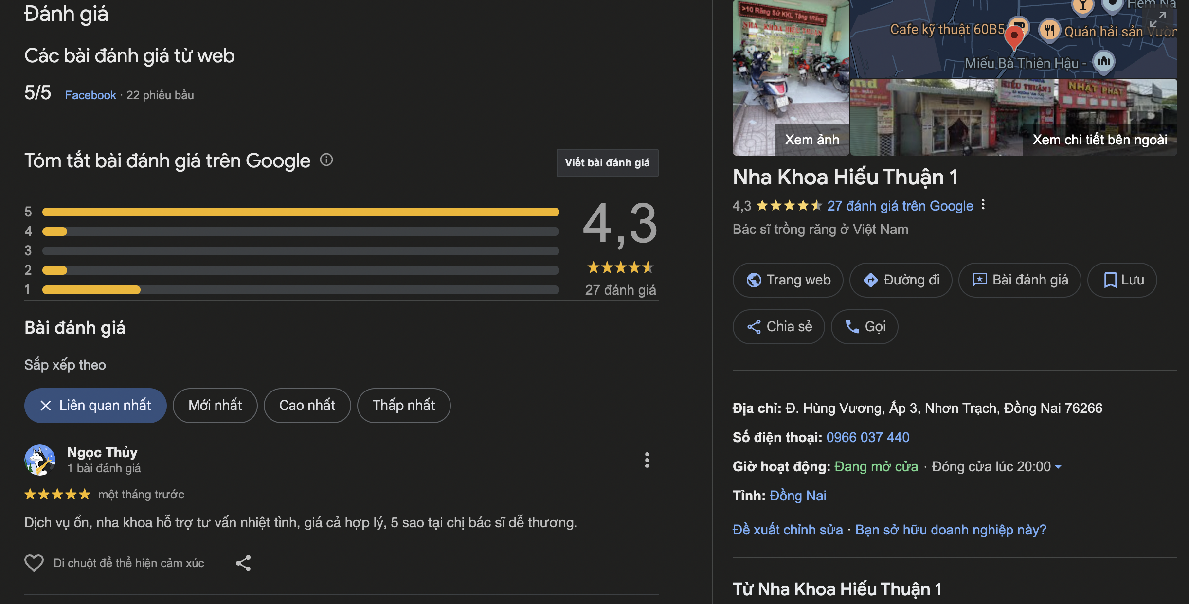 Nha khoa Hiếu Thuận nơi gửi niềm tin trao nụ cười đánh giá của khách hàng