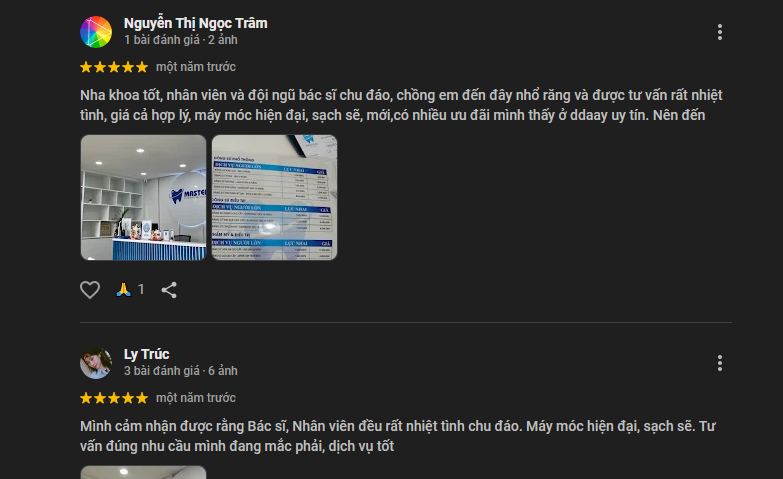 Nha khoa Masteri dẫn đầu công nghệ chăm sóc điều trị răng miệng đánh giá của khách hàng
