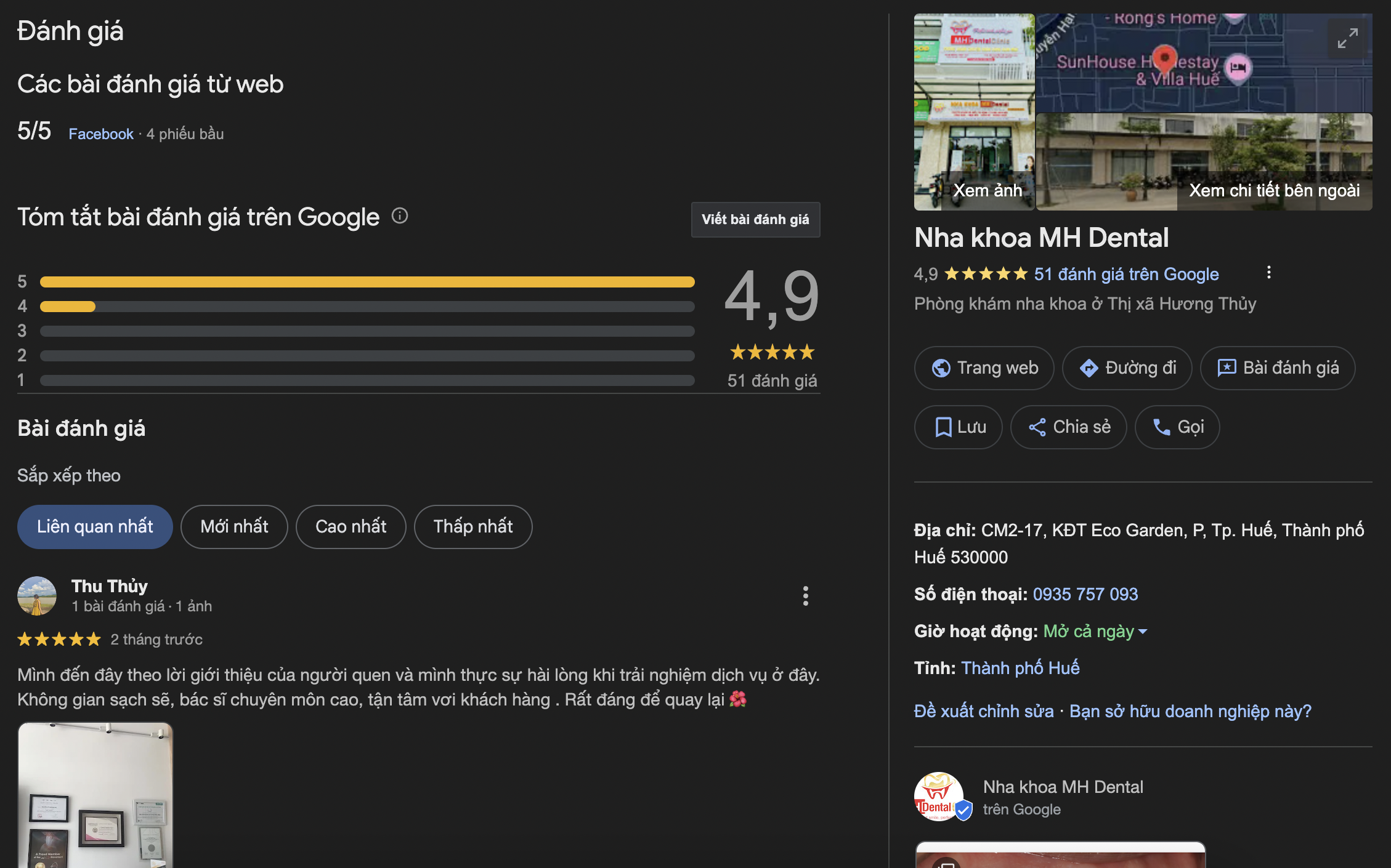 Nha khoa MH Dental hơn cả một nơi chăm sóc răng miệng đánh giá của khách hàng