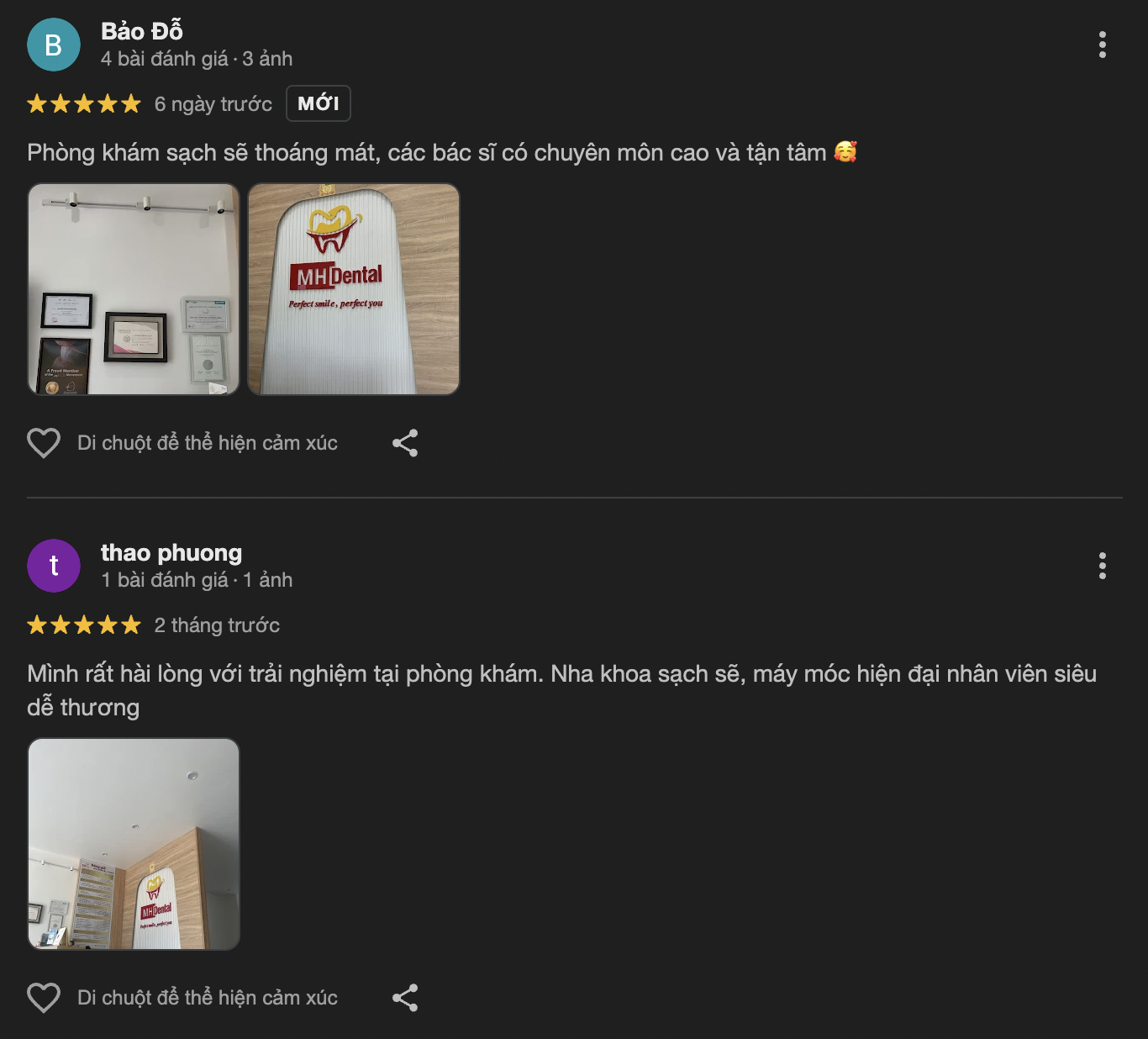 Nha khoa MH Dental hơn cả một nơi chăm sóc răng miệng đánh giá của khách hàng