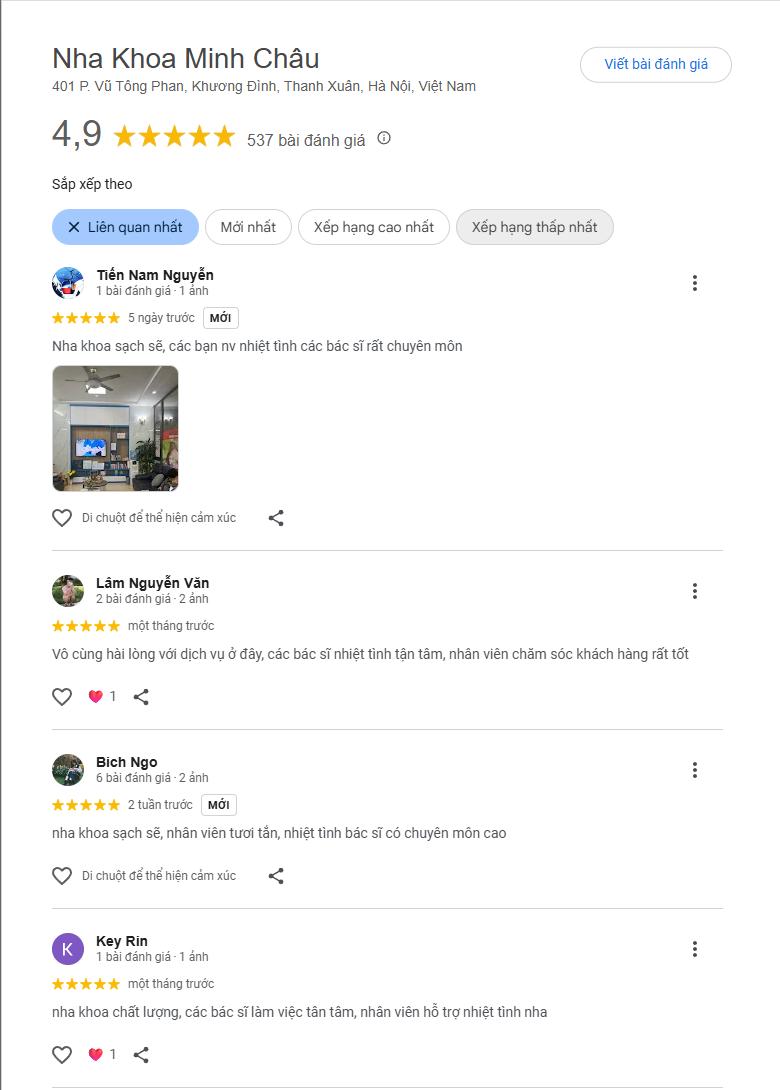 Những đánh giá của khách hàng trên Google Maps sau đây cũng đồng thời chứng minh điều đó.