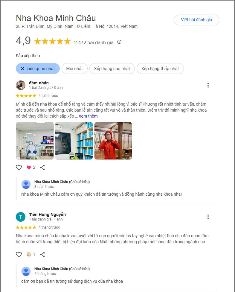 Những đánh giá của khách hàng trên Google Maps sau đây cũng đồng thời chứng minh điều đó.