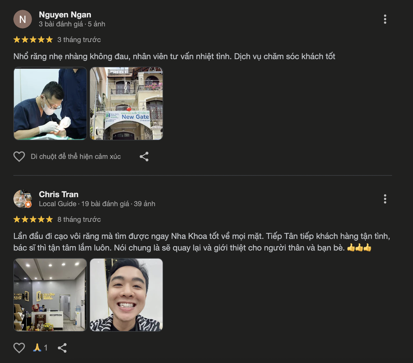 Nha khoa New Gate - Nha khoa tiêu chuẩn quốc hàng đầu tại TP.HCM Bên cạnh cô Lan, New Gate cũng được đông đảo khách hàng phản hồi tích cực về chất lượng dịch vụ:
